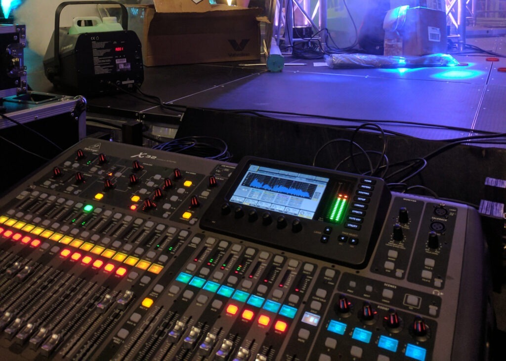 Live sound rental equipment for concert events.