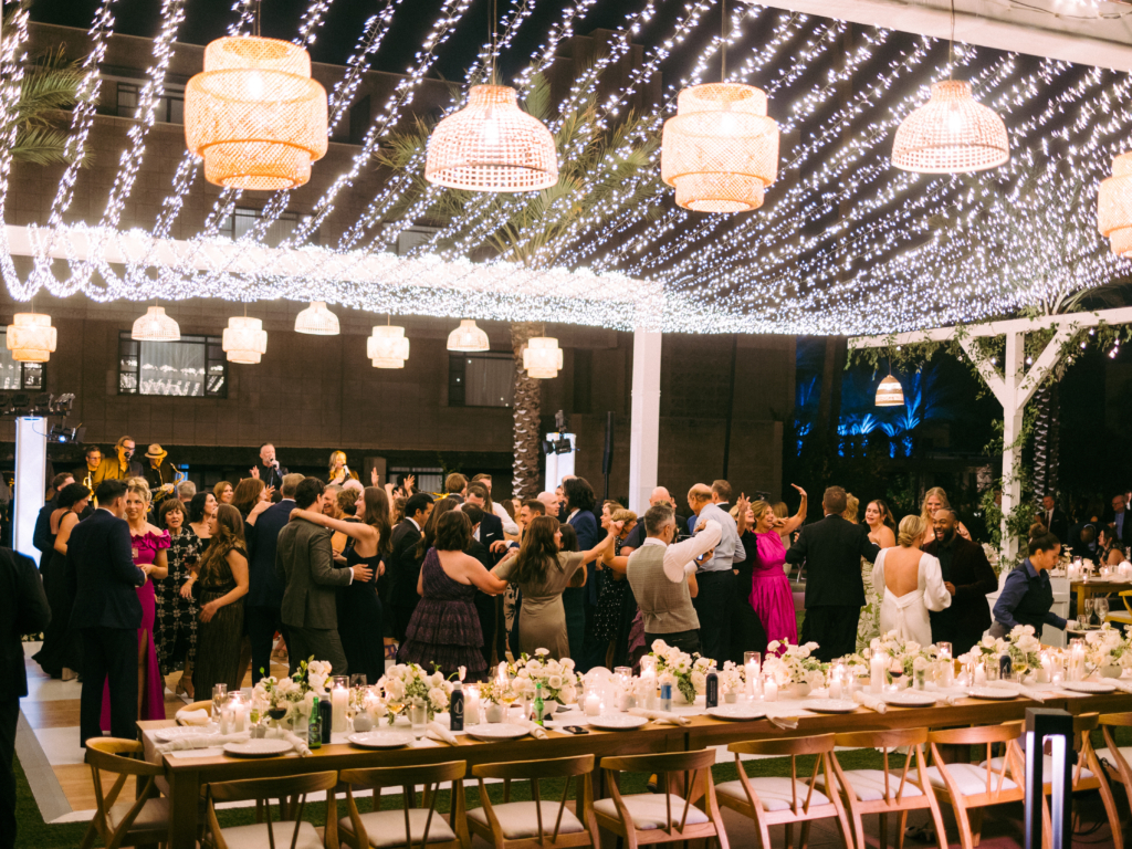 twinkle light canopy for wedding at Arizona Biltmore 